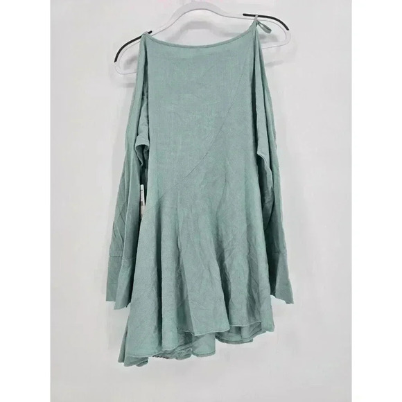 Free People Tunic Dress Top Size XS Mint Cold Shoulder Asymmetrical Hem Boho - Picture 11 of 13